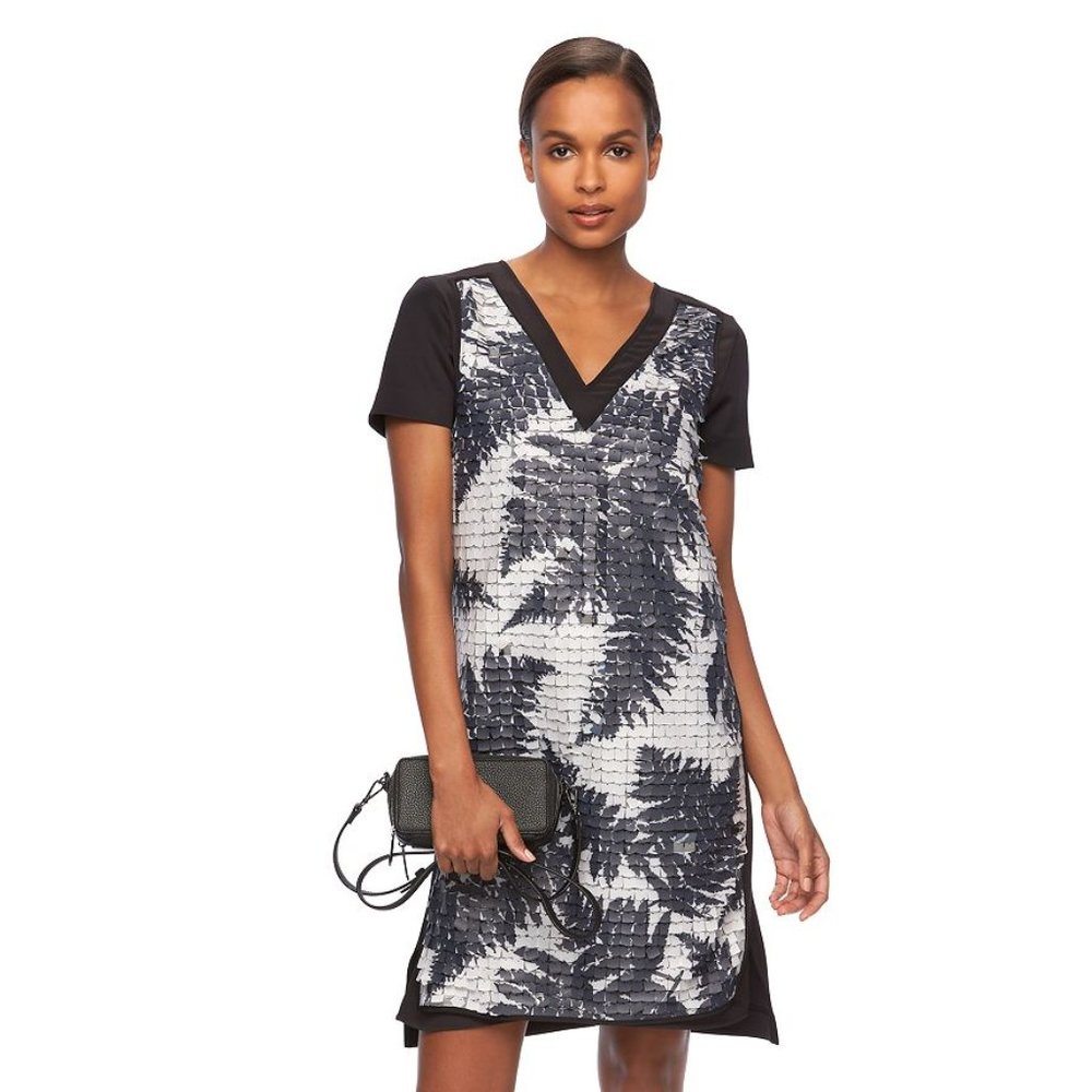Reed Krakoff B&W Paillette Sheath Dress